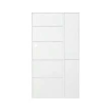 Tall Sideboard With Adjustable Shelves And Drawers, Kitchen Cabinet With Removable Shelves And Fluted Glass, Ideal For Dining Room, Living Room And Kitchen (White) - White - View 10