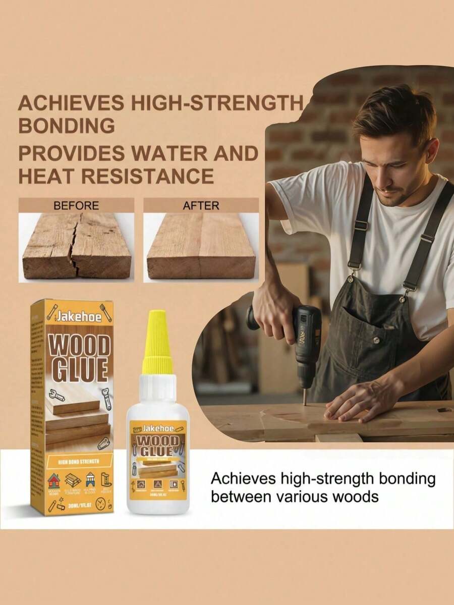 Multi-Purpose Wood Glue, Liquid Patch, Waterproof & Flexible Adhesive For Woodworking - A - View 1