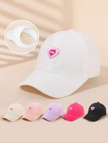 Gorra de béisbol para mujer con bordado de corazón y letra "Hola", sombrero casual de unicolor ajustable, accesorio de moda para el verano - sombrero de cola de caballo de Holle - Ver 3