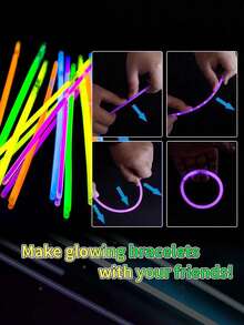 100pcs Purple Glow Sticks. These Are Lighting Devices That Can Glow In The Dark, Used For Decorative Lighting. They Have A Continuous Illumination Time Of 8 To 12 Hours And Can Emit Light. They Are Suitable As Party Lighting Gifts, Bracelets, Necklaces, Neon Lights, Wedding Party Lights, Brighter LED Lights, And Can Be Used For Bachelor Parties, Wedding Parties, Bars, Nightclubs, Night Lights, Etc. Glow Party Supplies. They Are The Perfect Party Favors That Can Add A Festive Atmosphere To The Carnival. - View 5