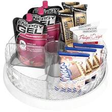 Simple Houseware - Tocadiscos Lazy Susan de 12 pulgadas con contenedores y divisores extraíbles - Blanco - Ver 9
