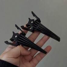 皇冠顶部发夹，自然蓬松发根定位夹，无缝章鱼夹，刘海夹，男女通用，家居卧室装饰旅行配件 - 黑色2pcs - 查看 9