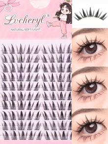 100pcs Cluster Sunflower False Eyelashes, Lightweight Natural Look False Lashes, DIY Personal Eyelashes, Suitable For Beginners Daily Party Makeup - C - View 4
