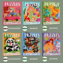 Ensemble de puzzle magnétique portable et pliable, autocollants à thème de dessin animé de difficulté multiple, jouet éducatif interactif parent-enfant, cadeau d'anniversaire pour les garçons et les filles - Multicolore - Voir 7
