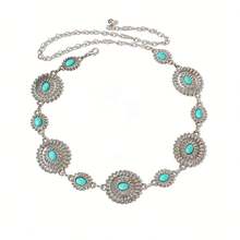 New Vintage Metal Waist Chain Turquoise Belly Chain, Suitable For Women's Daily Wear And Vacation - Multicolor - View 7