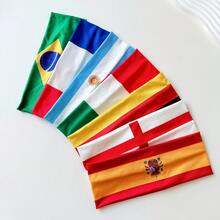 1条国旗图案印花弹力发带，女士时尚休闲运动吸汗透气发带，世界杯足球赛发饰，啦啦队、加油助威、节日派对发饰，足球爱好者青年发饰 - 彩色 - 查看 4