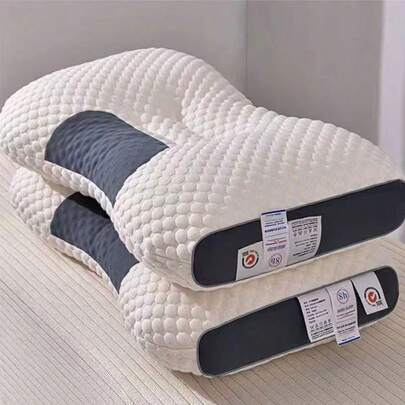 2pz/1pz Almohada moderna con soporte cervical SP, transpirable, absorbe humedad y sudor, funda de fibra de y relleno, lavable a máquina, cierre con cremallera, ropa de cama multipropósito para todas las estaciones De Microfibra ideal para dormir comodo en cama casa