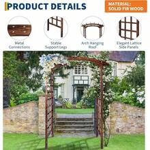 Arches, Arbours, Pergolas, & Bridges - Arched, Dark Brown - View 4