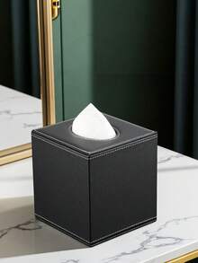 Square Tissue Box Holder For Living Room Coffee Table - Black - View 4