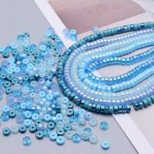 6x3毫米 60颗/袋 玻璃太空珠，用于珠宝制作DIY配件 - 6x3mm 隔片 - 查看 5