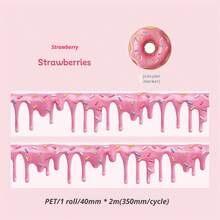 Decorative Tape, Pastel Cream Cake & Donut Pattern, Removable And Non-Residue, Suitable For Scrapbooking And Gift Wrapping - A - View 11
