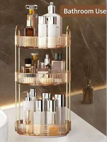 Giá đựng mỹ phẩm xoay 360°, giá đựng đồ chăm sóc da xoay 360°, giá đựng đồ dùng phòng tắm, giá đựng mỹ phẩm nhiều tầng có thể điều chỉnh, thích hợp cho bàn trang điểm và phòng tắm, màu vàng. - Rượu sâm banh - Xem 4