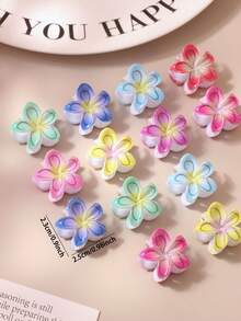 10/20/30pcs Muted Color Diagonal Striped Daisy Flower Hair Clips, Minimalist Cute Bangs Side Clips (Random Color),Festival,Party - Multicolor - View 4