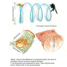 1pc Interactive Cat Tunnel Toy With Hole And Ball, Entertaining Pet Toy - Multicolor - View 1