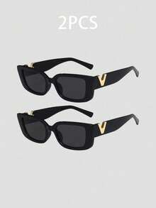 1 Cặp kính thời trang mới năm 2026, gọng nhỏ hình chữ V, kiểu dáng hiphop dành cho nữ. - Nhiều màu - Xem 8