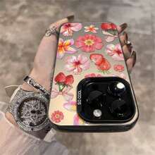 A Stylish Phone Case Does Not Include A Lanyard Or Stand. This Strawberry And Hibiscus Floral Design Phone Case Is Compatible With IPhone 11, 12, 13, 14, 15, 16, 17, Pro Max, X, XS, And XS Max. It's A Cute And Fashionable Vintage-Style Silicone Case With A Protective Cover. You Can Get It For Yourself Or Your Friends. - 銀色 - 查看 8