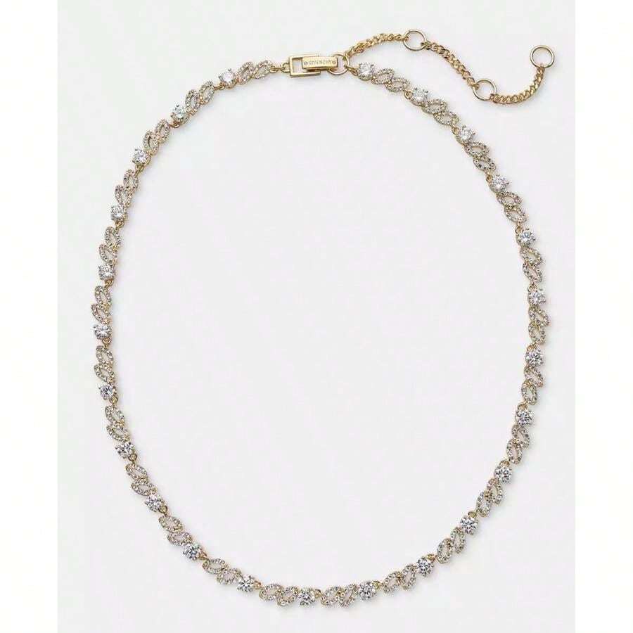 Givenchy Cubic Zirconia Collar Necklace, 16" + 3" Extender | | Women Pendant Necklaces - White - View 1