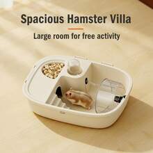 1pc Multi-Functional Hamster Cage Villa, 7Pcs All-In-One Hamster Habitat With Silent Running Wheel, Large Space Small Pet Cage Set, Hamster Cage Accessories - one-size - View 1