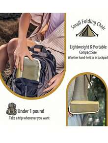 可折叠便携凳，斜挎式携带，户外露营折叠椅，带收纳袋，铝合金框架，牛津布座椅，承重150公斤，适合旅行、钓鱼、野餐、海滩、徒步旅行和其他户外活动 - 多款 - 查看 7