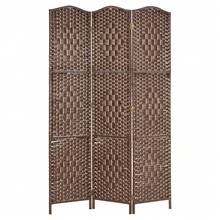 Solid Weave Handmade Wicker Room Divider - Dark Brown - View 3