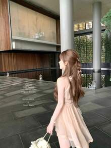 Women Short Dresses - Pink - View 6
