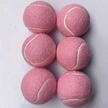 6pcs High Elastic Durable Tennis Balls, Suitable For Training, Fitness And Pet Massage, Fit For Youth Competition - Pink - View 9