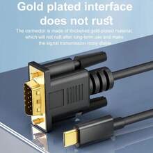 USB-C To VGA Adapter, USB Type-C To VGA Converter, Compatible With Apple Air, Pro. USB-C Input, VGA Output, Supports Up To 1080P Resolution. - View 4