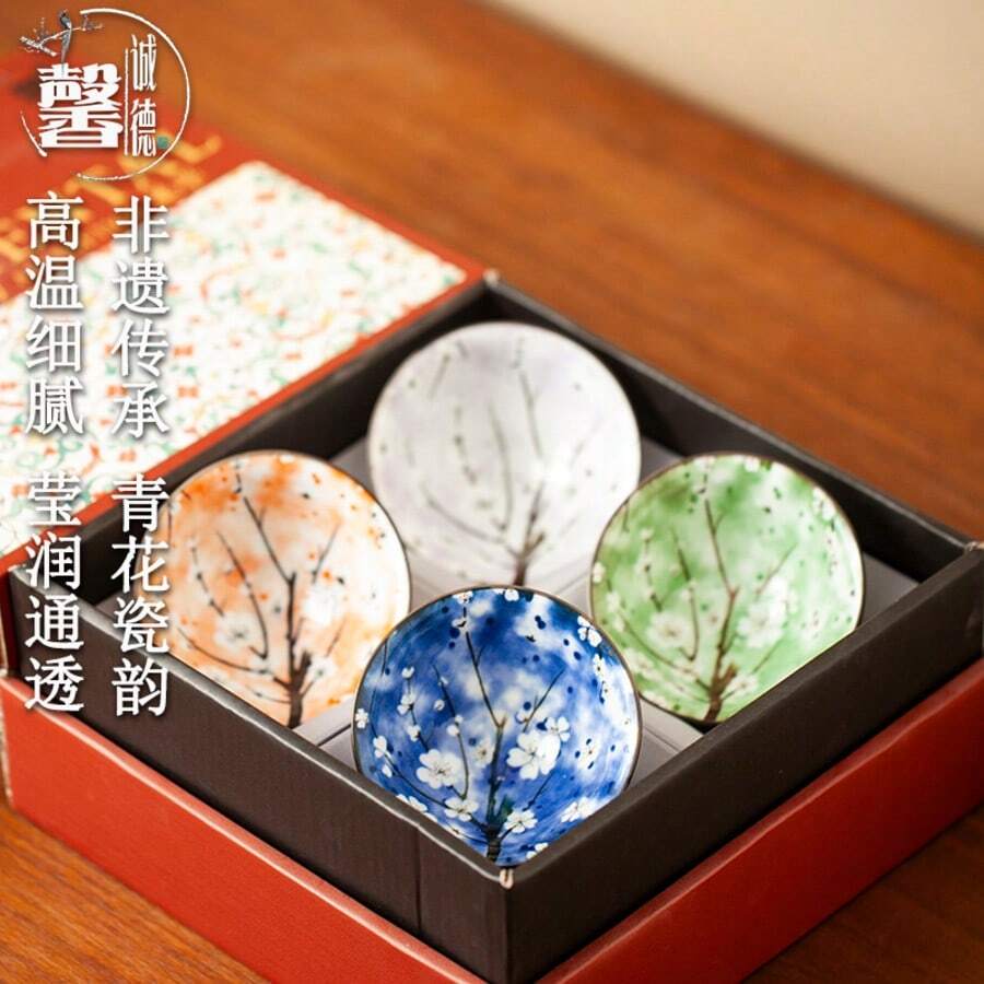 Cốc trà mini 80ml, Bộ ấm trà Kung Fu gia đình, Cốc trà Kung Fu bằng gốm sứ, Cốc chủ nhân, Cốc đơn, Bộ ấm trà đơn bằng gốm chịu nhiệt, Cốc trà gia đình đơn giản - Nhiều màu - Xem 1