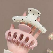 Korean Large-Sized Acrylic Shark Bone Hair Clip French Polka Dot Arc-Shaped Back-Of-The-Head Hair Claw Clip Women's Hair Accessory - 彩色 - 查看 10