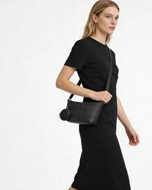 Coach FINN 25 Crossbody Bag Small Satchel Purses With Chain Strap Zipper Shoulder Bag For Women - Black - View 3