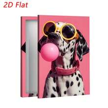 3 piezas Gafas de moda con diseño inspirado en animales, lienzos con arte de pared de perros, impresión HD con opción de marco, decoración de arte pop colorido, decoración moderna colorida diseñada para amantes de los perros - Multicolor - Ver 4