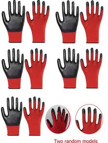Anti-Slip Nitrile Coated, Enhanced Grip, Palm Dipped Work Gloves Gardening Gloves - For Digging, Planting, Weeding, Sowing, Protecting Nails And Fingers, Unisex Five-Finger Gloves - A - View 16