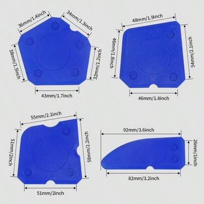 4-delat fogtätningsverktygssats, silikonfogtätningsapplikator, skrapa, kantreparationsverktyg, kantrengöringsmedel för golvplattor, herrverktyg