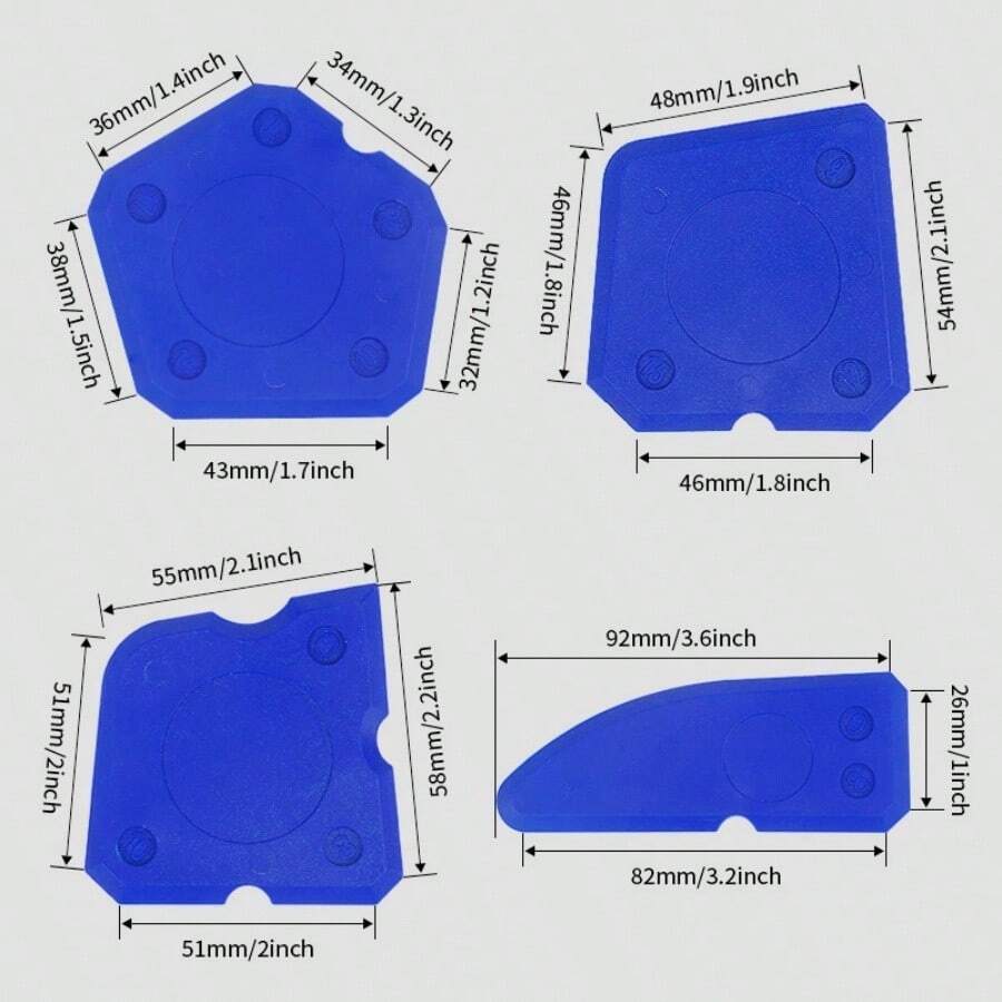 4pcs Caulking Tool Set, Silicone Caulk Gun, Scraper, Edge Repair Tool, Tile Edge Cleaner, DIY Tools - A - View 1