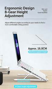 Lenovo X1 Laptop Cooling Stand, Foldable And Height-Adjustable Desktop Stand, 5-Level Adjustable Portable Cooling Stand - View 3