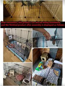 DIY Iron Wire Pet Fence, Height Adjustable, Can Be Freely Combined As Cat, Dog, Hamster Or Rabbit Cage Pet Fence, Isolation Fence, Transparent Window, Balcony Railing, Pet Protection, Pet Gate, Dog Gate, Pet Railing, Dog Net - Multicolor - View 10