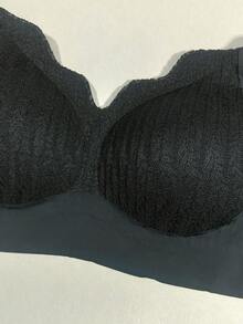 Lencería negra para mujer, sujetador con elevación y soporte, cómoda ropa interior minimalista y romántica de estilo francés casual, tela elegante y transpirable, lencería versátil y elegante de estilo francés como capa base - Negro - Ver 9