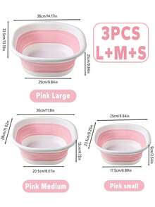 3/2/1pc Portable Folding Wash Basin, Multi-Function Wash Basin, Lightweight Portable Sink, Multi-Function Folding Basin, Household Laundry Basin, Outdoor Travel Home Basin, Water Bucket, Water Container, Suitable For Bathroom, Travel - Multicolor - View 13