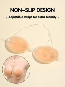 Plus Size Women Adhesive Bra, Plus Size Silicone Push-Up Bra, Women's Super Sticky Silicone Invisible Bra, Wedding Bra, Reusable - Multicolor - View 14