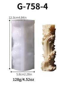 1 Khuôn silicon làm tan chảy sáp hình trụ phong cách Châu Âu, Khuôn đá khuếch tán quà tặng cột đơn giản tự làm - trắng - Xem 10