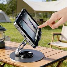 Giá đỡ điện thoại bằng kim loại có thể xoay 360°, điều chỉnh được, dùng cho livestream, có thể gập lại và dễ dàng cất giữ trên bàn. - 1 mặt hàng - Xem 3