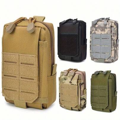 1 pièce Étui en cuir pour smartphone, sac banane tactique, pochette multifonctionnelle pour l'extérieur, cadeau idéal pour les passionnés d'activités de plein air, sac banane tactique, petit sac à suspendre multifonctionnel pour les fans de sports militaires, convient pour la suspension sur un gilet tactique, le rangement d'outils de plein air et la suspension quotidienne du téléphone à la taille