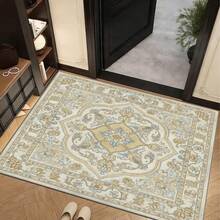 1 pieza Alfombra elegante marrón, estilo elegante de alta gama, alfombra decorativa, decoración de dormitorio, alfombra pequeña, alfombra, decoración del hogar, alfombra para sala de estar, alfombra pequeña para sala de estar, alfombra para dormitorio, decoración del hogar para sala de estar, alfombra para exteriores, alfombra lavable - Multicolor - Ver 4