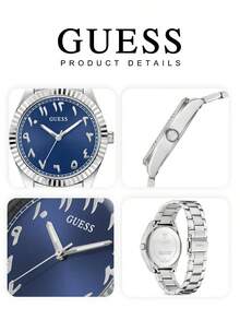 Guess Đồng hồ nữ Quartz, máy quartz, dây đeo bằng thép không gỉ, vỏ bằng thép không gỉ, chống nước, thích hợp đeo hàng ngày và trong các dịp đặc biệt. Mã sản phẩm: GW0735L1 - Màu xanh lam - Xem 6