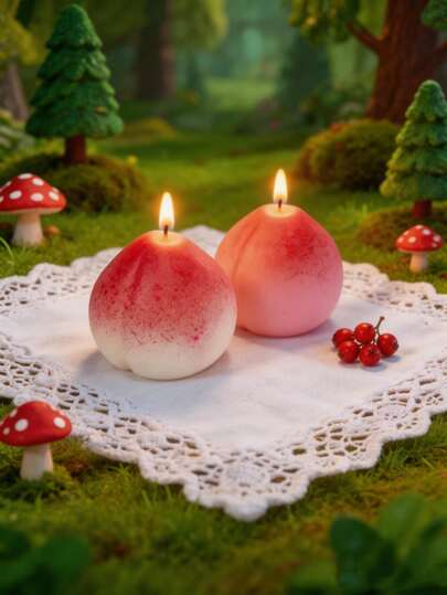 1支手工桃子香氛蜡烛，果香花香，精美家居装饰，复活节礼物，婚礼回礼及纪念品，母亲节礼物（送给妈妈和奶奶），生日礼物