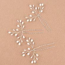 6 chiếc kẹp tóc bằng nhựa ABS thanh lịch, thích hợp cho các bữa tiệc thường ngày, phù hợp với mọi mùa. - trắng - Xem 8