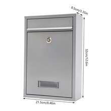 CNCEST Wall-Mounted Mailbox, Silver Metal Mailbox With Key Lock, Indoor&Outdoor Locking Drop Box, Clear Window Mailbox, 8.46*3.35*12.6in - A - View 6