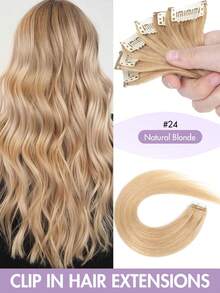 Bộ 6 lọn tóc nối bằng tóc thật, highlight hai bên, không gây hư hại tóc, dạng kẹp, phù hợp cho tiệc tùng/hàng ngày, hòa quyện tự nhiên, mềm mại, giúp tăng độ dày và chiều dài, dành cho phụ nữ và bé gái. - Nhiều màu - Xem 22