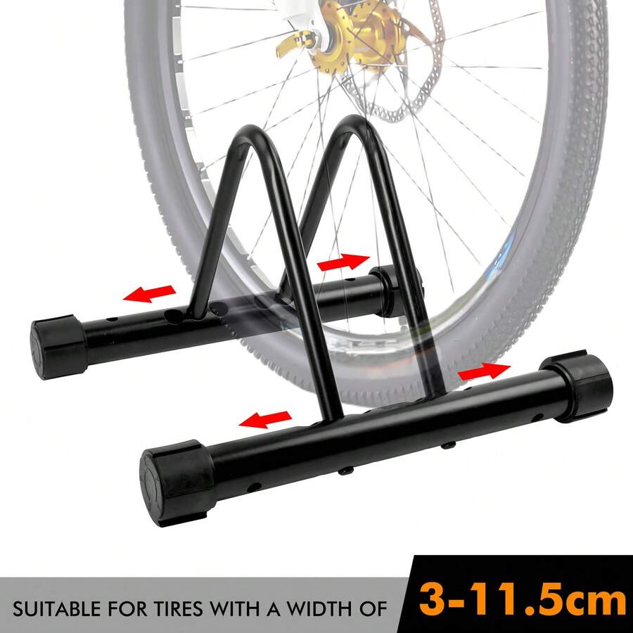 Adjustable Bike Bicycle Parking Floor Rack Stand - Black - View 1