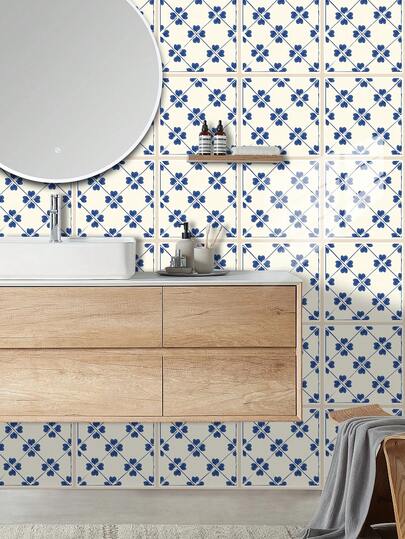 OUTANA 20片装PVC异形条纹家居装饰乙烯基自粘墙纸，可移除、防水、防潮、易清洁，墙面装饰瓷砖。直接粘贴即可轻松安装。适用于装饰橱柜、餐桌、客厅、卧室、浴室、办公室和健身房。易于清洁。春季装饰，为您的家带来清新新意。Rama装饰贴纸，是生日或毕业礼物的完美之选。